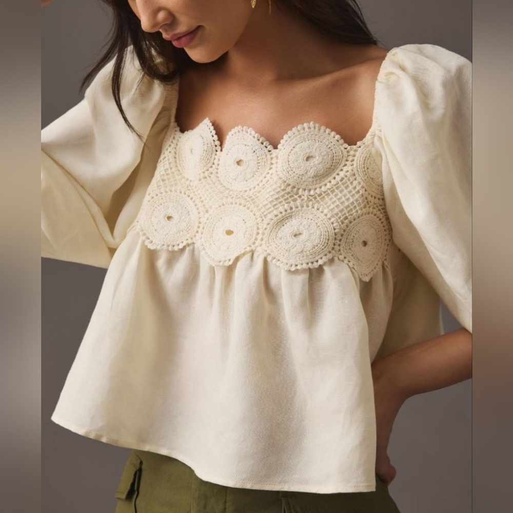 By Anthropologie lace babydoll top
